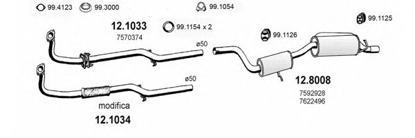 ASSO ART0860 Exhaust System